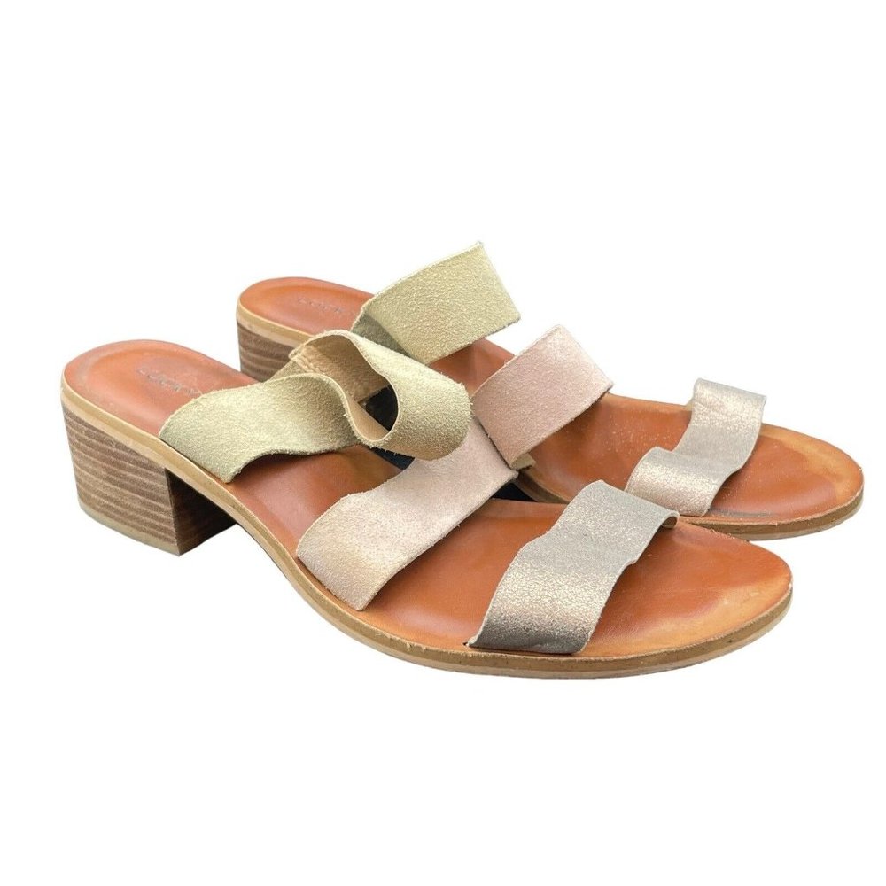 Lucky Brand Rileigh Heeled Sandals Womens 9.5 M Strap Block Heels Open Toe